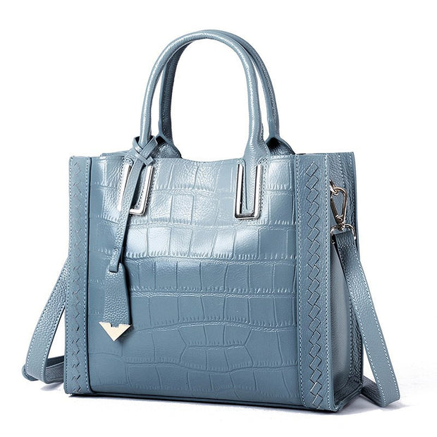 Pattern Woven Handbag Women Leather Handbags